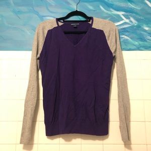 Purple and gray sweater